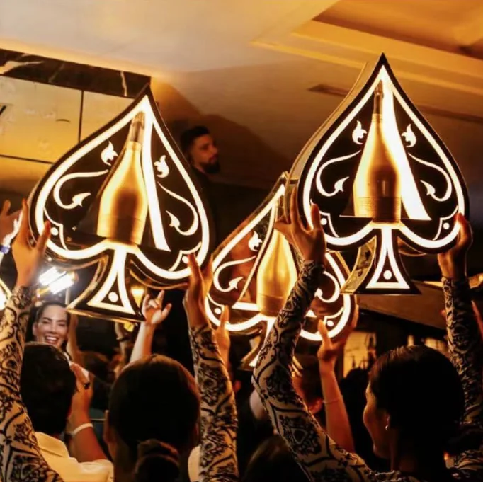 Club bar Ace of spades Bottle Presenter Serving Trays Bottle Cage Holder Glorifier tray