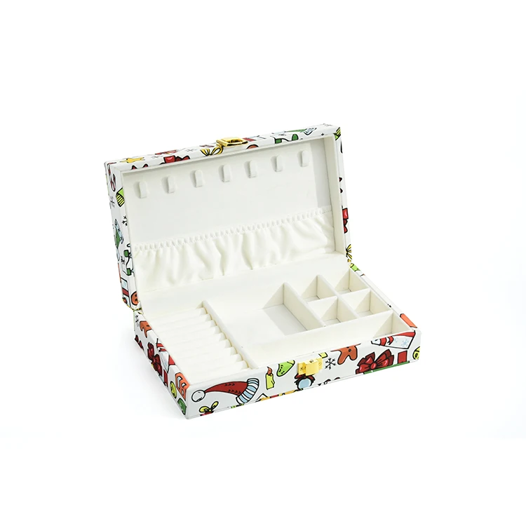 Luxury Jewelry Packaging Case NY-C206 Top Quality white Christmas style Jewellery Box Custom Logo Jewelry Box Organizer