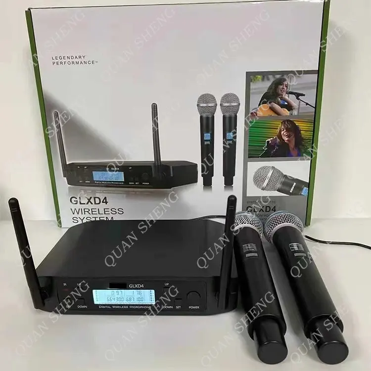 GLXD4 Wireless Lavalier Microphone Professional Handheld Dynamic Mic SM7B Vocal Wireless Microfone Sm58 GLXD4