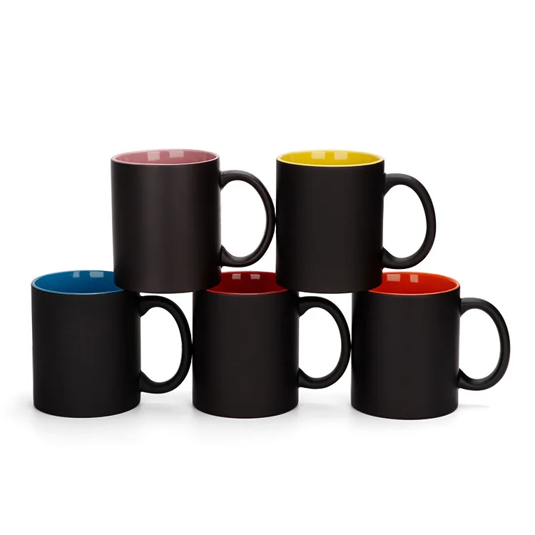 Inside Colorful Round Handle Color Changing Creative Magic Mug Can Be Printed Photos