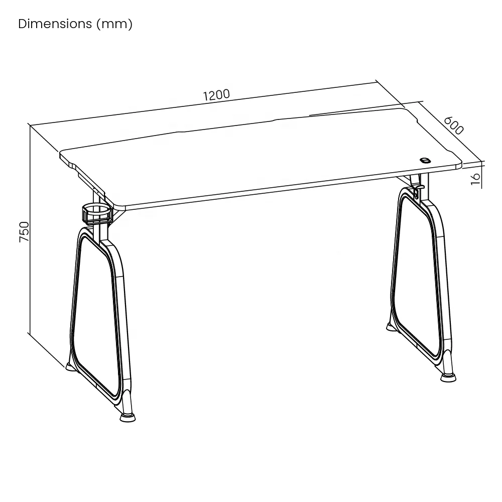 GMD12E-1D LED Infinity Light Gaming Desk for Computer PC Pro Best Gaming Table
