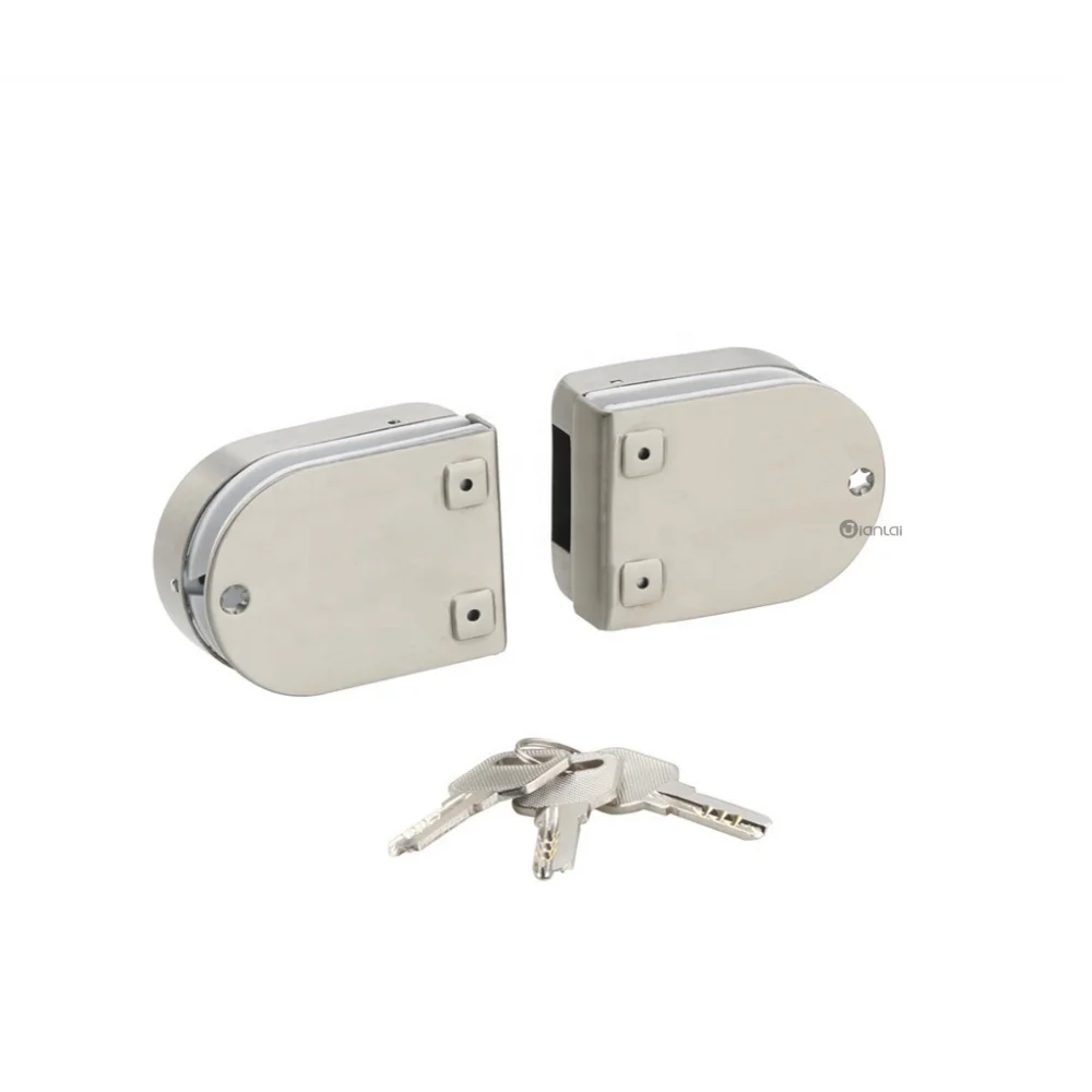 Modern office entrance security glass center lock with keys
