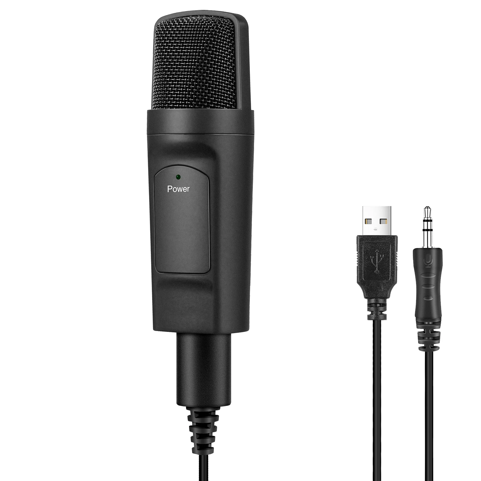 
Condenser USB & 3.5MM plug Mic Desktop professional Recording Studio Foldable stand Microphone 