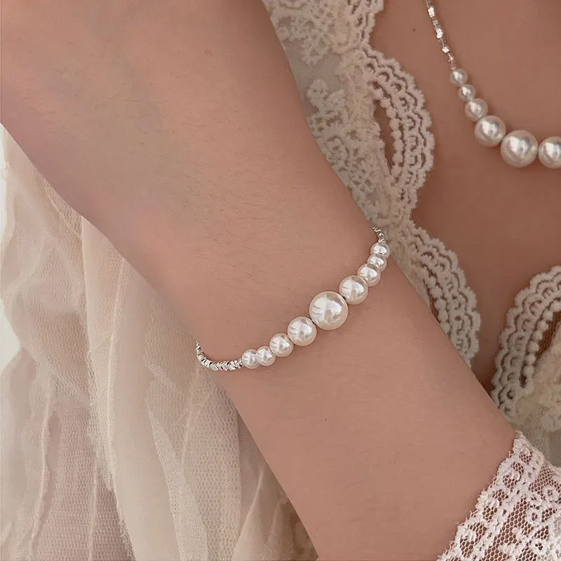 sterling silver pearl fashion jewelry necklaces 925 sterling silver chains fashion silver pearl necklace