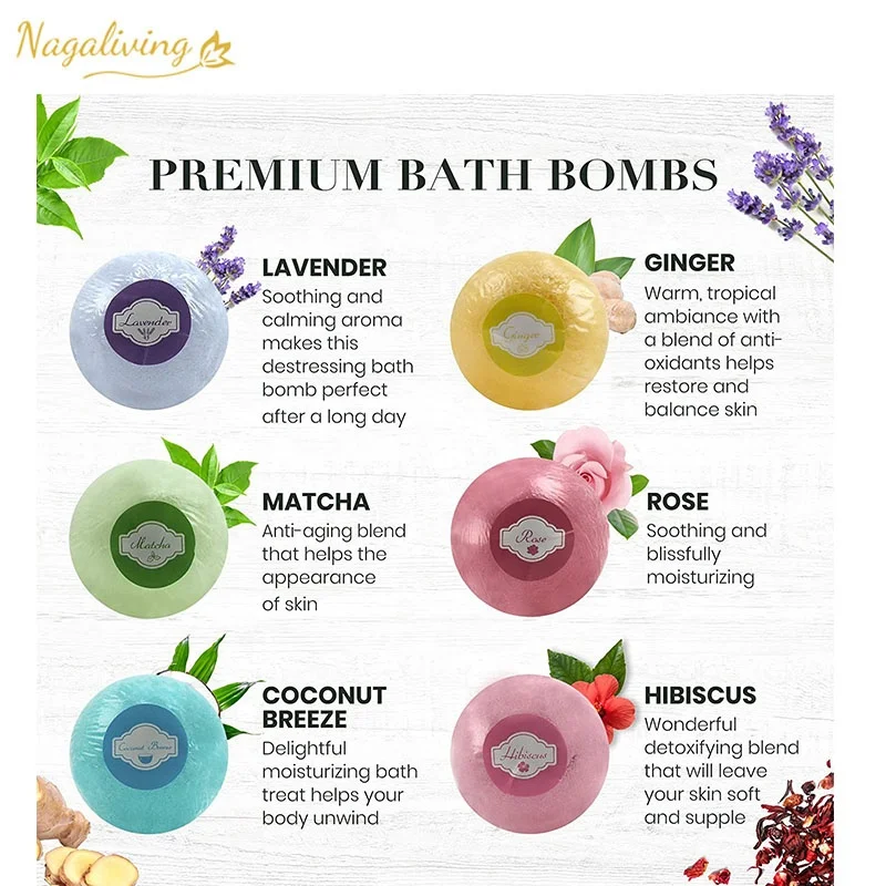 Daily home SPA Clean and Moist Essential Oil Sea Salt Bath Balls OEM Organic bubble Bath Bombs with lavender rose fragrance