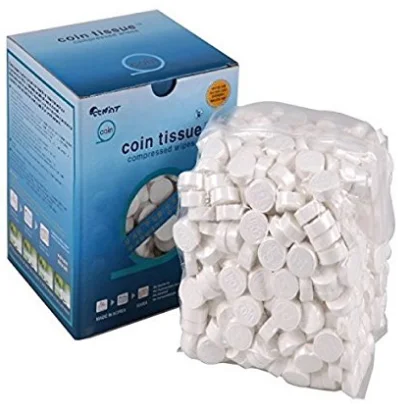 magic mini coin tissue and magic wipe