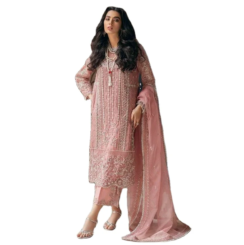 Лидер продаж пакистанское платье на заказ Salwar Kameez вечернее для женщин Повседневное из органзы