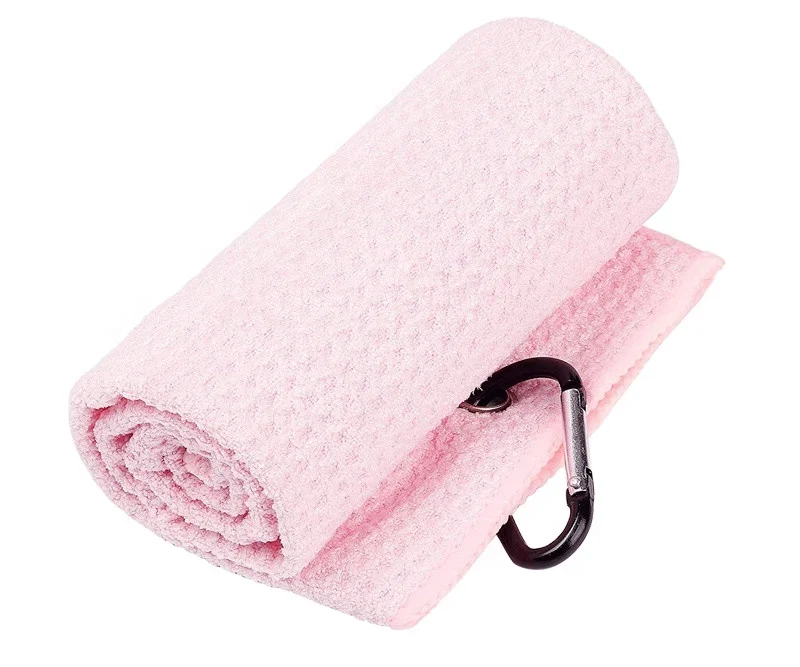 Custom Personalized Printed Cotton Material Quick Drying Golf Towel With Grommet And Golf Brush Set Blank Printing Golf Towels
