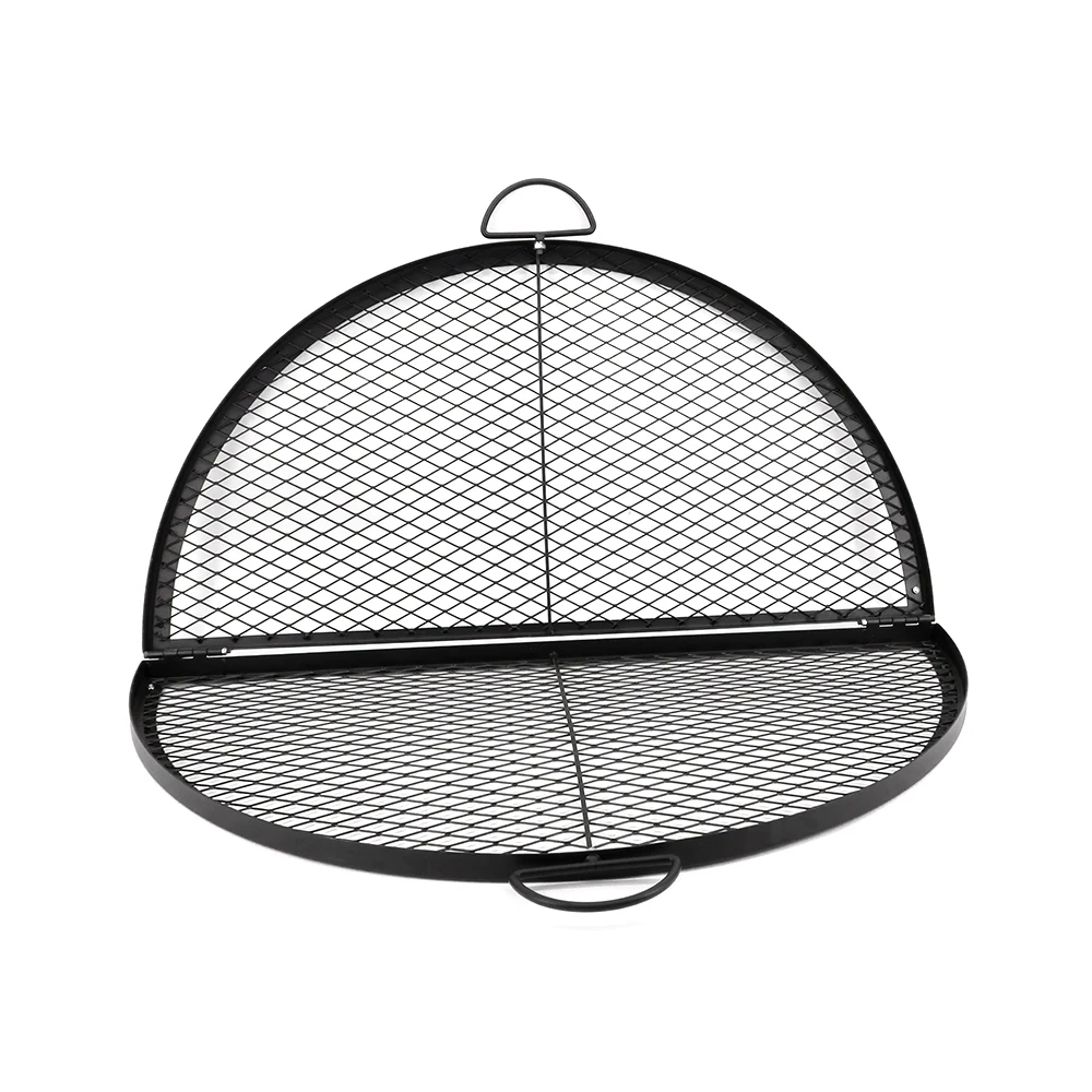 Foldable Round X Wire Cooking Grill Grates Outdoor BBQ Campfire Grill Grid With Portable Handle