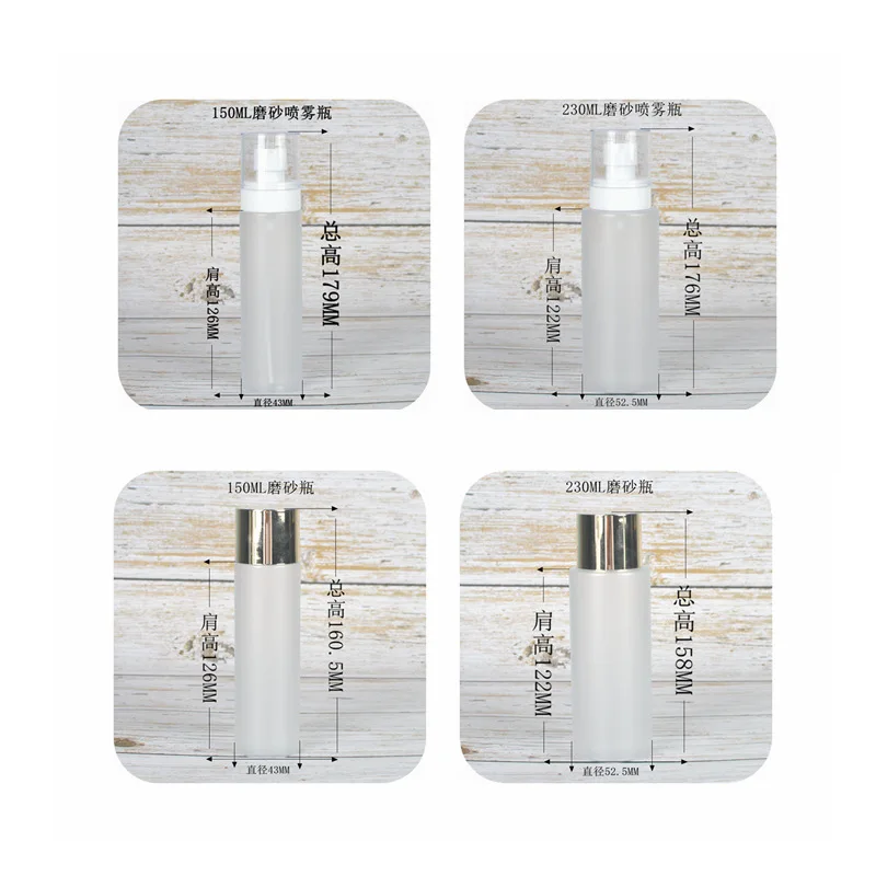 Custom logo white 150ml 230ml frosted PET spray cap bottle make up Cleansing foam bottle spray toner bottle cargo in store