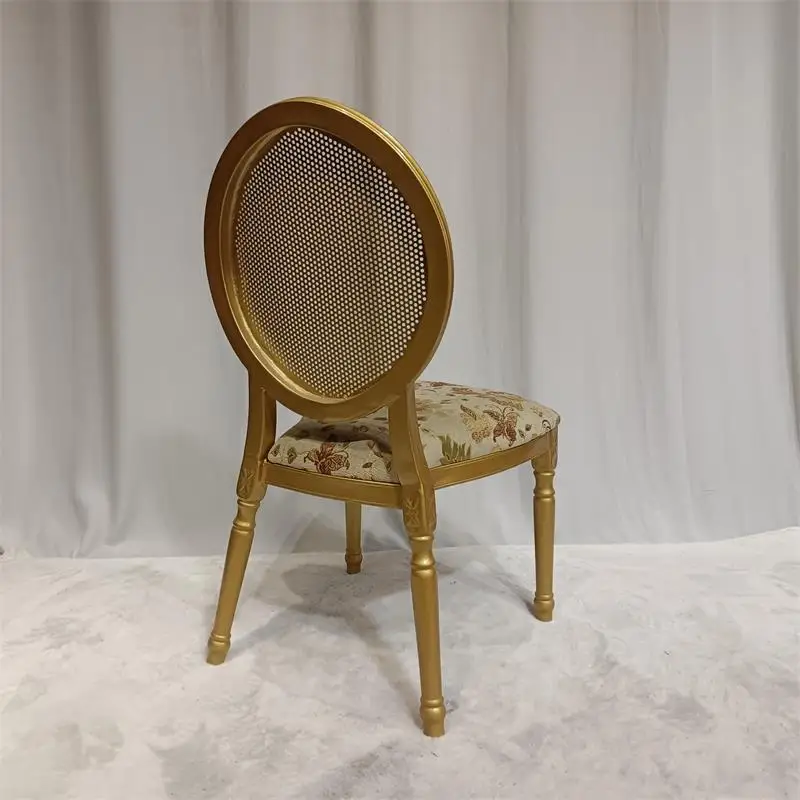 aluminum round louis chair removable seat cushion gold wedding chair