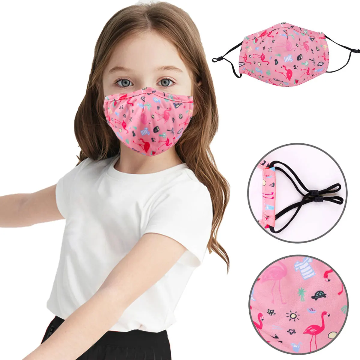 
Fashion Beauty Washable Custom Print Cute Designed Cotton Reusable Skin Care Kid Face Mask With Filter Pocket 