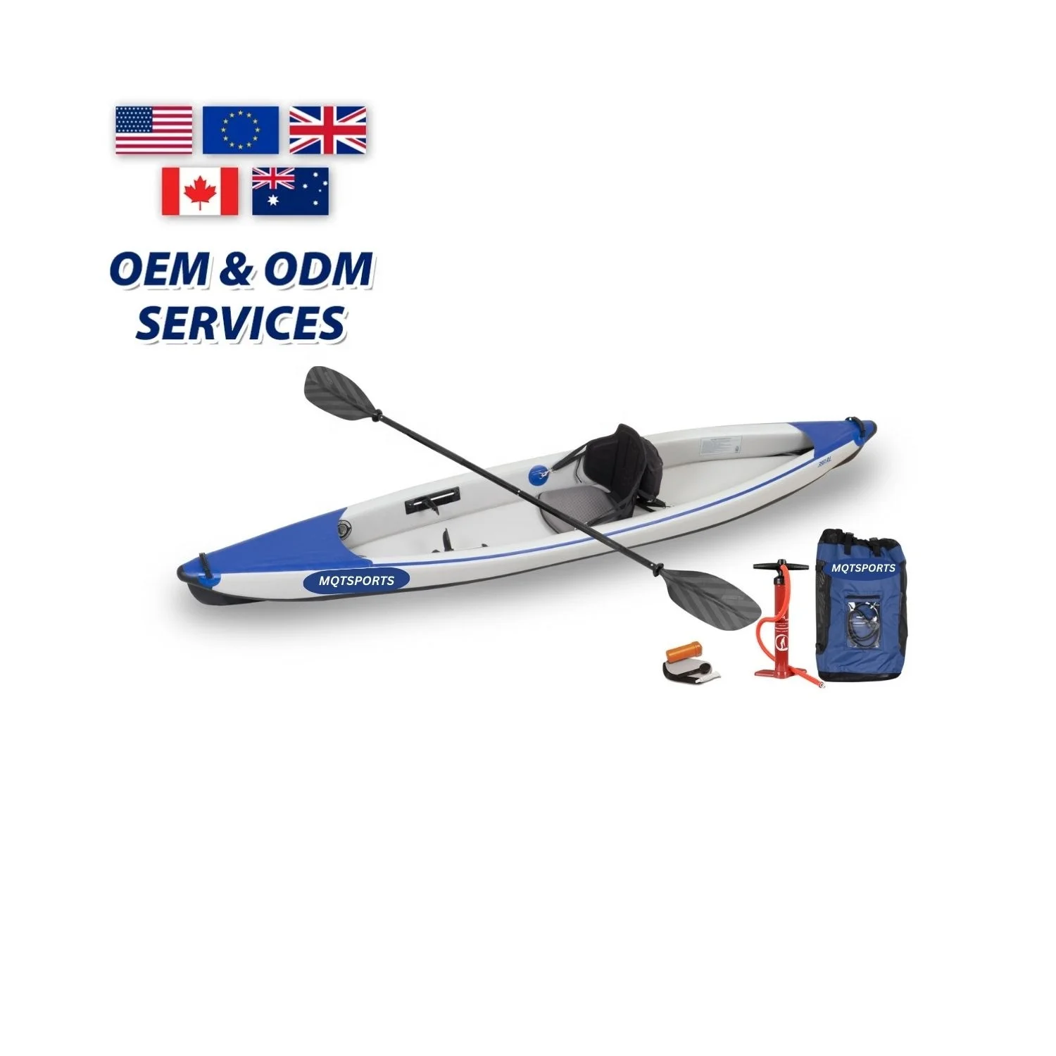 MQT Sports Drop Stitch PVC Inflatable Kayak Modern Design Canoe/Kayak Cheap Foldable and Durable Kayak with Accessories