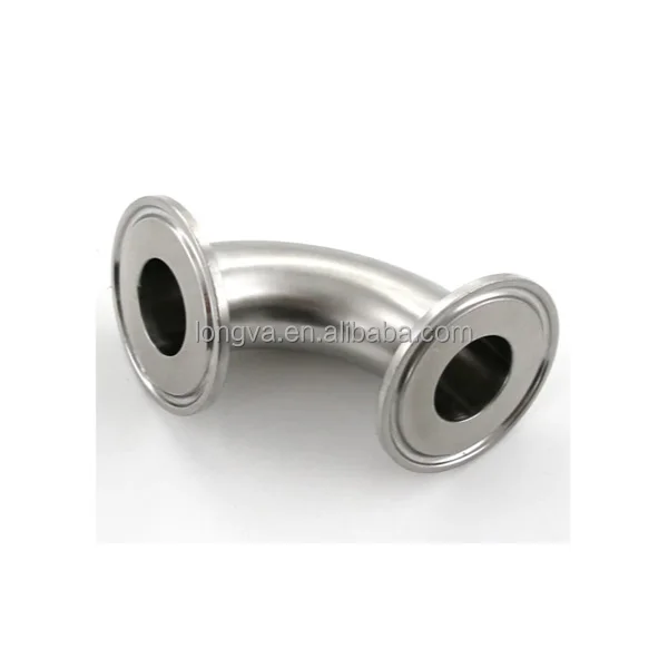Sanitary Stainless Steel  AISI304/316L Pipe Fittings 90 Degree Clamped Elbow