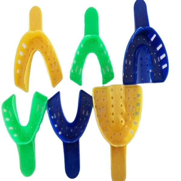 
Red color dental plastic edentulous dental disposable impression tray 