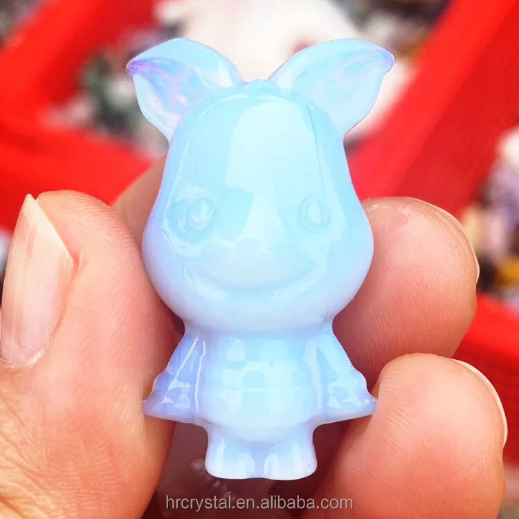 Healing Semi-precious Stone Crafts Mini Crystal Pig Piglet Gemstone Crystal Animal Carving