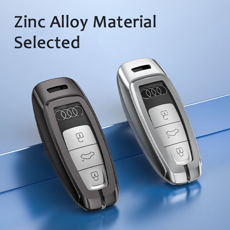 Perfect zinc alloy car smart key case for audi car with metal key chain
