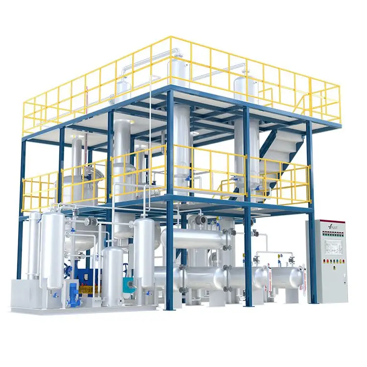 waste used dirty engine oil refining into diesel refinery recycling machine