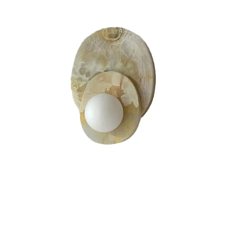 HZX Designer Natural Onyx Wall Lamp for Living Room Bedroom Hotel Background Decoration
