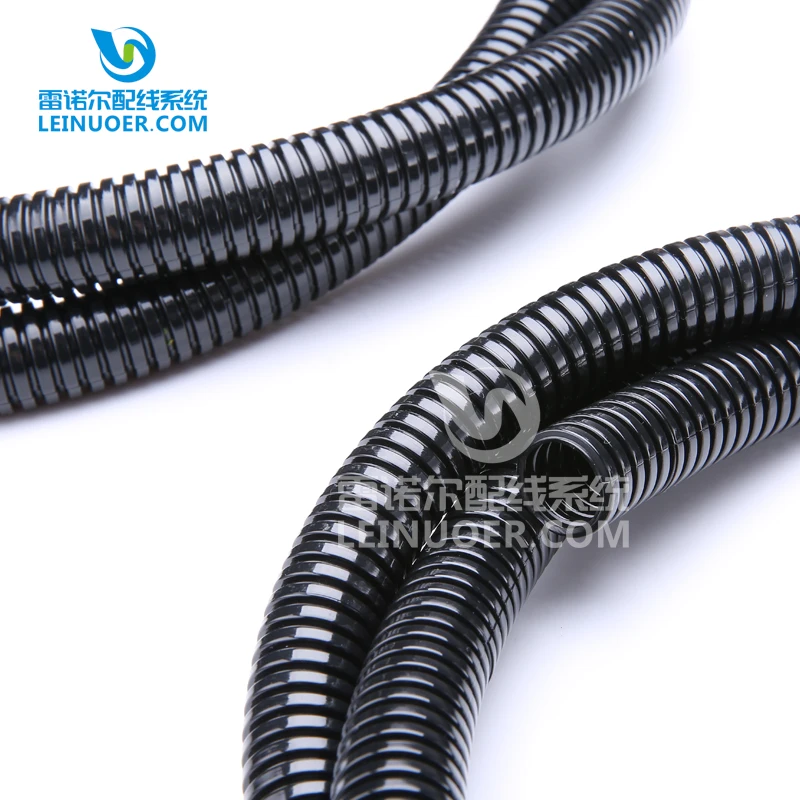 Fine wave Black Colour Outer Diameter 21.2mm 1/2' inch  PA6 Polyamide nylon flexible flex conduit tube pipe  plastic hose