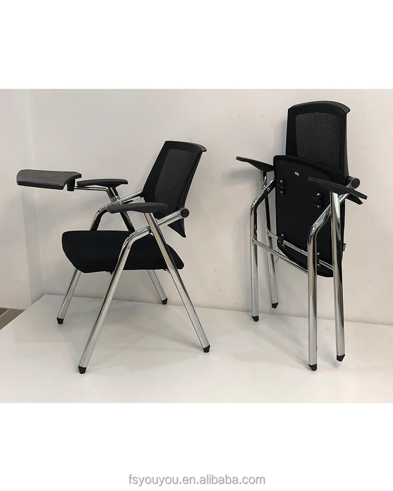 Foldable Classroom Desk Study Mesh Writing Pad Training Chair