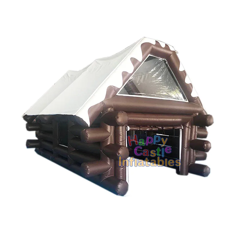 Custom  log cabin inflatable bounce house inflatable log cabin tent house tent for sale