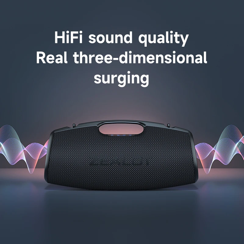 ZEALOT S78 100W Portable Outdoor Speaker IPX7 Waterproof Wireless Speakers with RGB Lights, Rich Bass Stereo Sound 12H Playtime