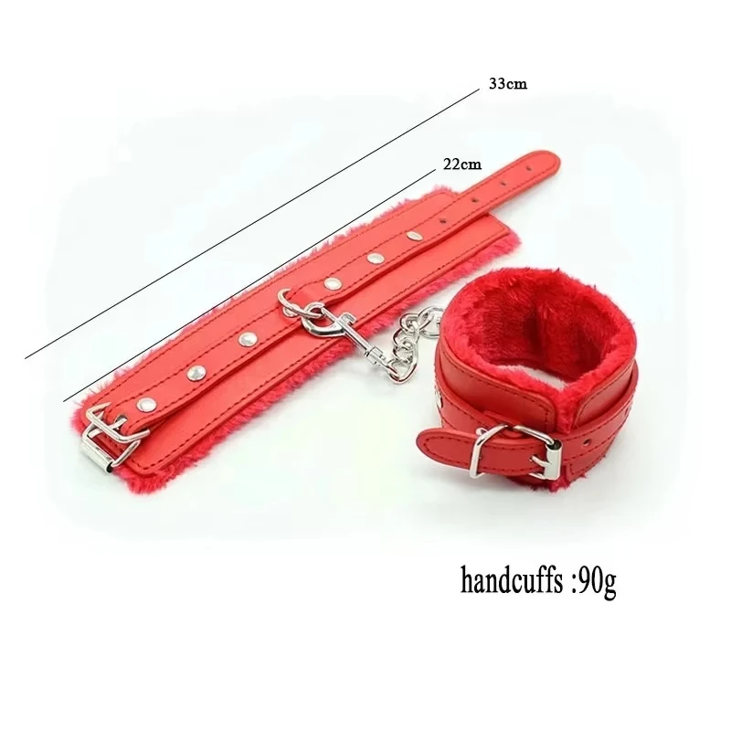 New Pu Leather Wrist Handcuffs Couples Toys Hand Cuffs Ankle Shackles Adjustable Restraint Belt Toy Men Women Party
