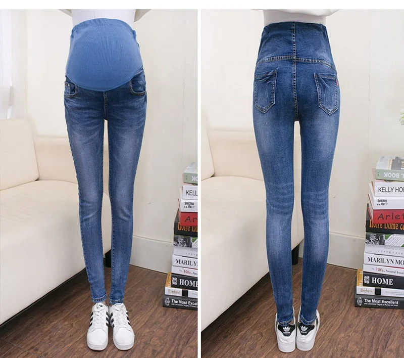 Abdominal Jeans For Pregnant Women Denim Skinny Trousers Nursing Maternity Clothes Elastic Waist Pregnancy Pants Autumn Clothing