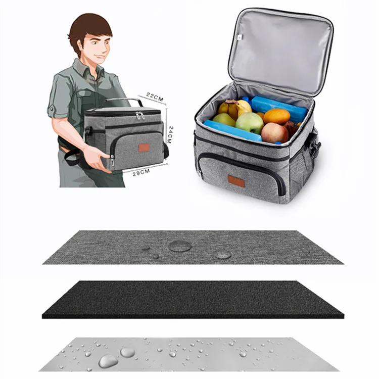 portable waterproof camping picnic Insulation Bento bags camping food bag aluminum foil insulated cooler bag