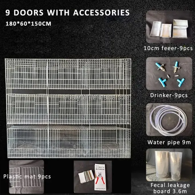 Высококачественная 9-битная клетка для кроликов со сроком службы от 10 до 15 лет произведена в