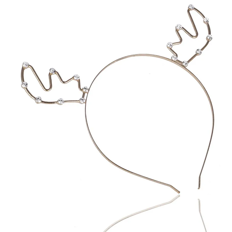 Alloy Rhinestone Hair Accessories Hairband Headband for Christmas  metal christmas headband