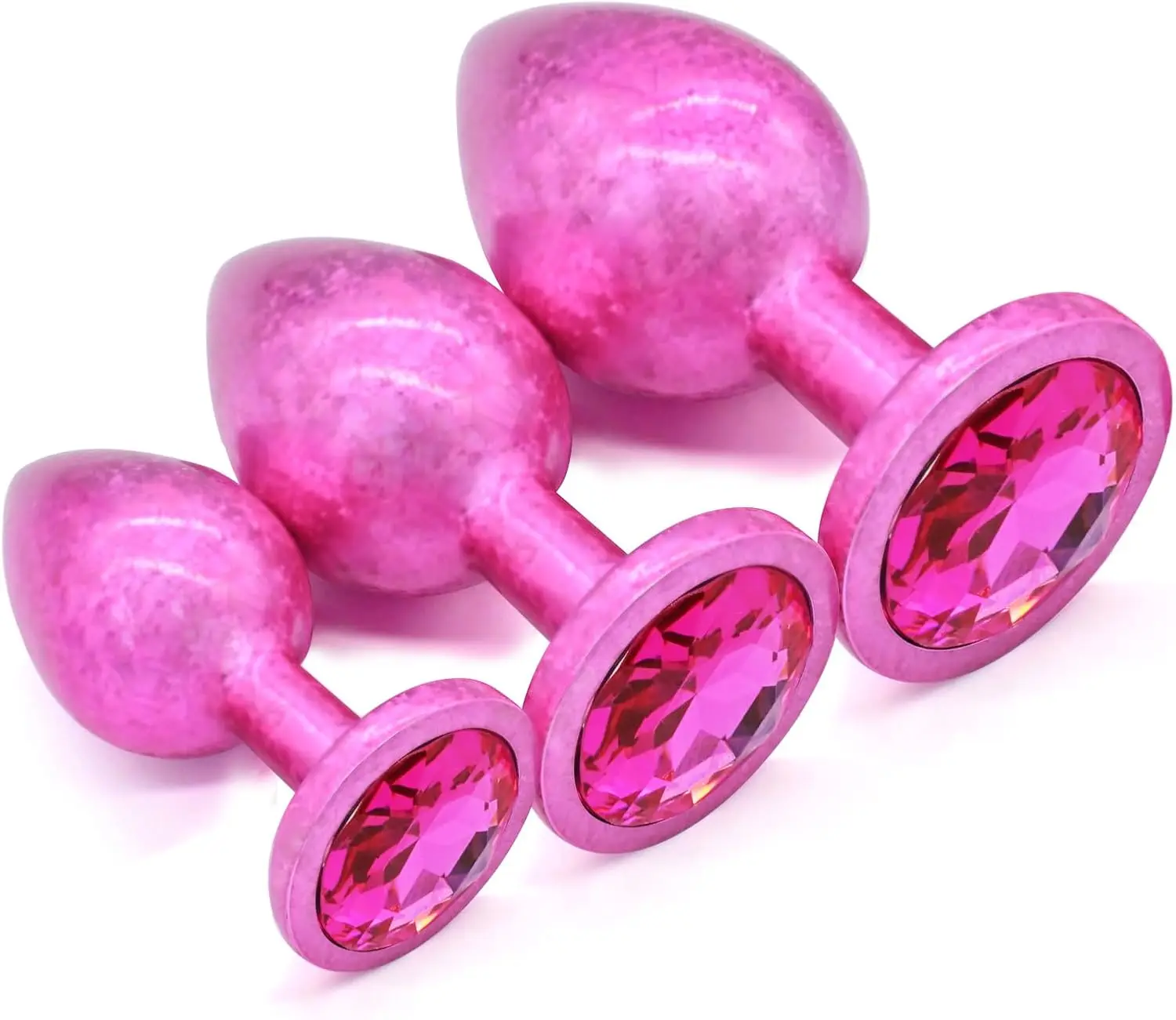 Anal Plug Training Kit Sex Toy Ice Flake Finish With Gemstone Base 3 Piece Set Adult Sex Toy Prostate G Spot Prostate Plug