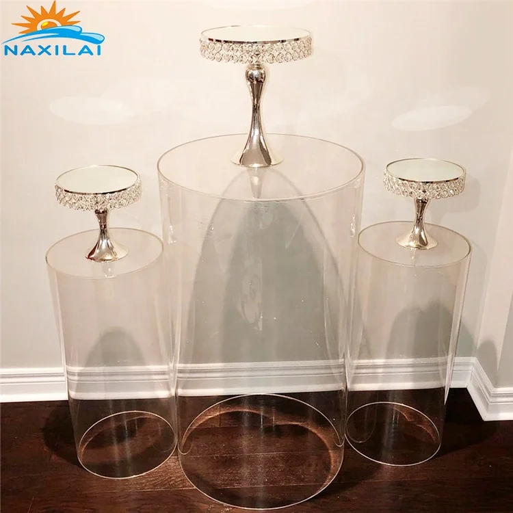 Оптовая продажа высококачественных акриловых круглых прозрачных пластин NAXILAI, круглые тумбы для свадьбы, прозрачные акриловые круглые пластины