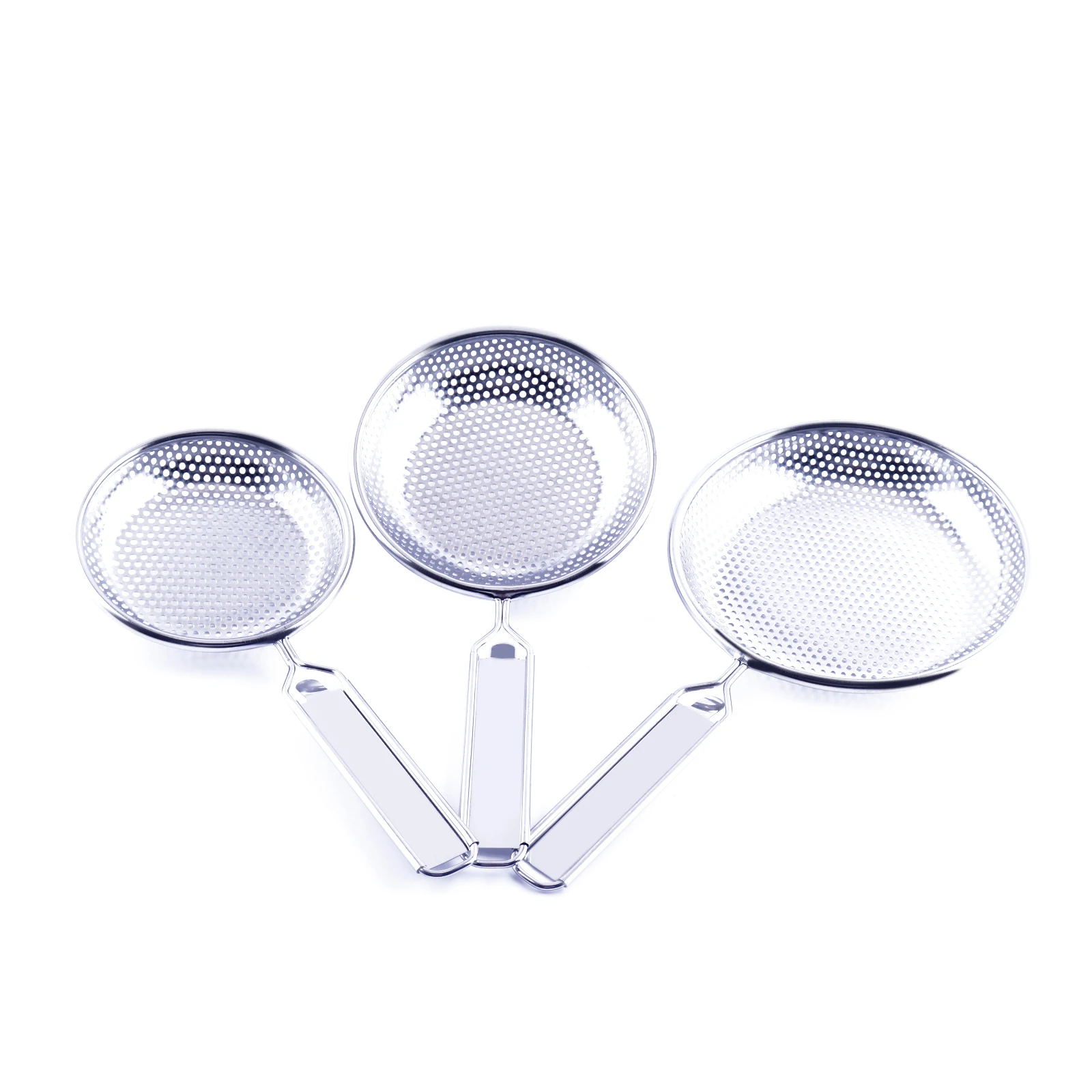 Cooking Skimmers Stainless Steel Slotted Skimmer Kitchen Cooking Utensils Long Handle Strainer Colander Spoon