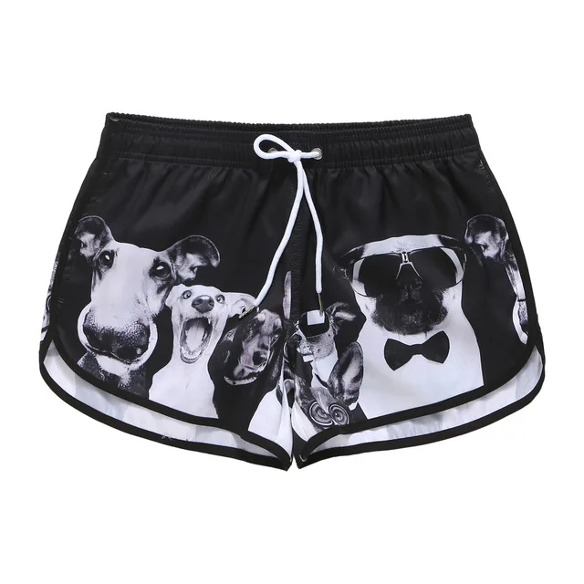 Custom Quick-dry 100% Polyester 3D Cartoon Dog Sublimation Prints Swimwear Bottom Pants Trunks Beach Surf Board Swim Shorts