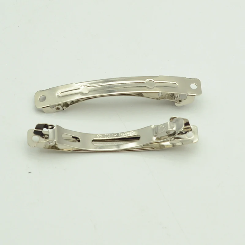 7cm Wide Two Parts Curled Edges Metal French Barrettes Clip Paris  Automatic Hairpins for DIY Kids Girls Hair Accessories
