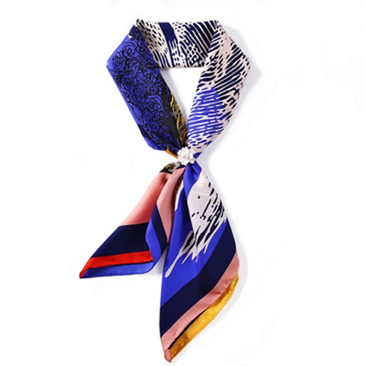 Wholesale Custom Print Designer Horse Pattern 90x90cm Women Scarves 100% Mulberry Silk Twill Headscarf