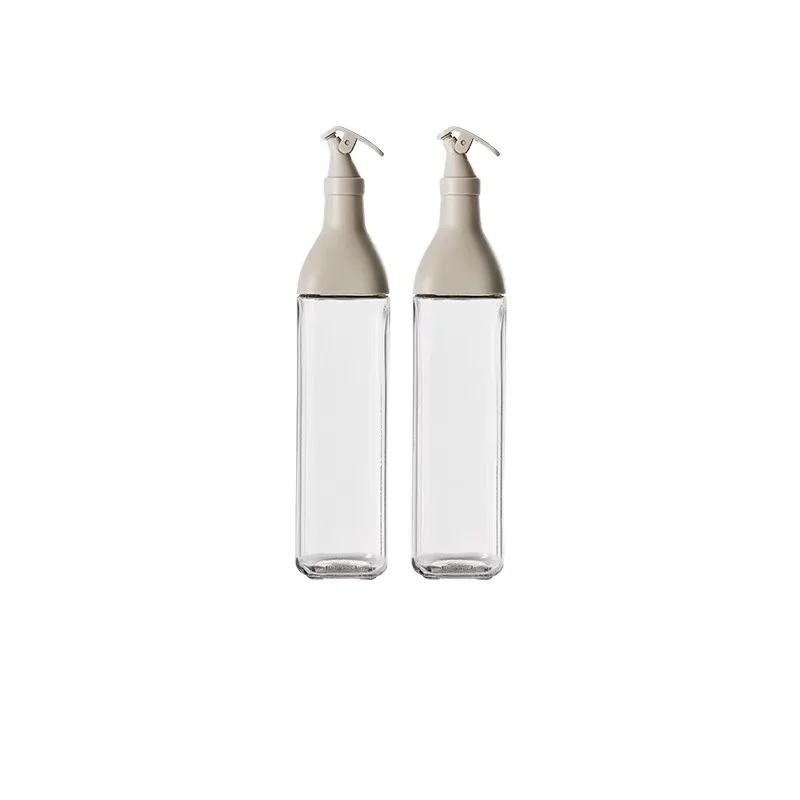 Oil and vinegar bottles 2 glass seasoning jars household kitchen oil salt monosodium glutamate storage spoon lid