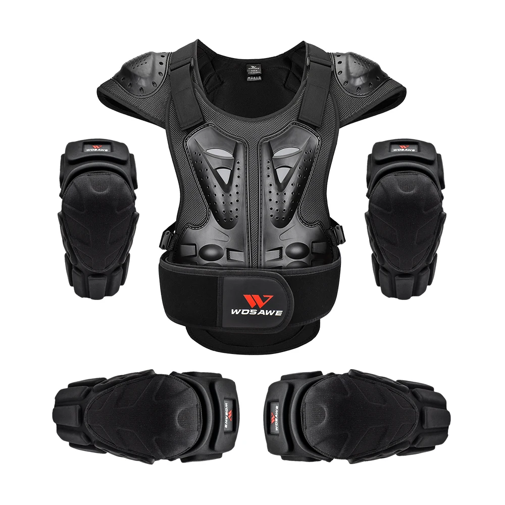 WOSAWE Adult Motorcycle Armor Suit Skate Racing Skiing Skateboard Jacket Armor Knee Elbow Set