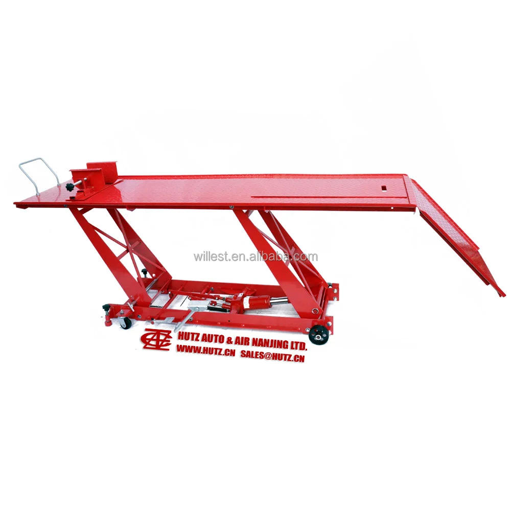 HUTZ Motorcycle Lift 1000 LBS AL10HP150 Capacity Lift ATV Lift Bike Stand Jack Table