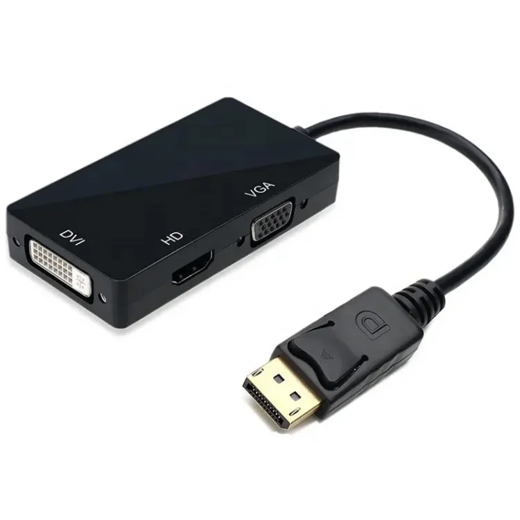 Hot Selling Multi-function 3 in 1 displayport DP HDTV DVI VGA Adapter converter adapter DP cable 1080P For PC Laptop