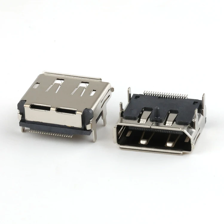 Гнездовой коннектор 90 градусов SMT типа DisplayPort 20Pin