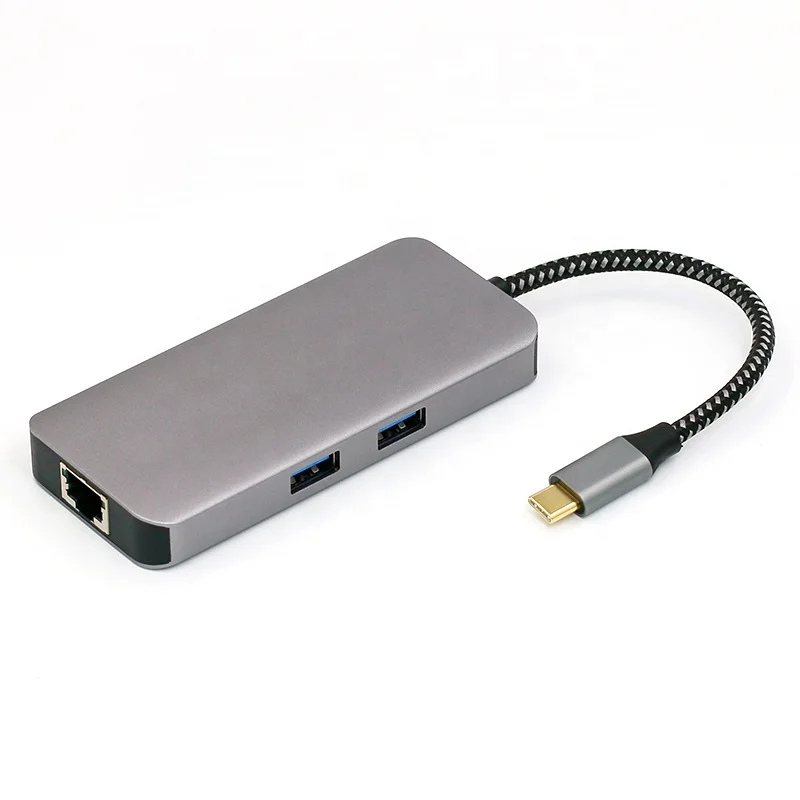 7 in 1 Type C to HDMI USB 3.0 SD RJ45 PD Type c Hub Expansion Dock Laptop Usb C Hub Docking Station
