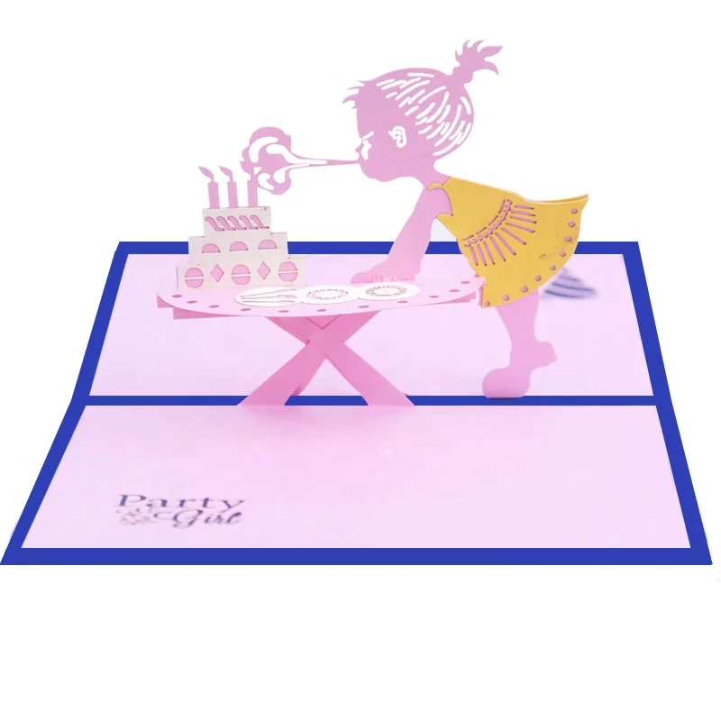 3d Pop Up Happy Birthday Cards for Girl Kids Wife Husband 3d Birthday Cake Pop-Up Greeting Cards Postcards Gifts with Envelope