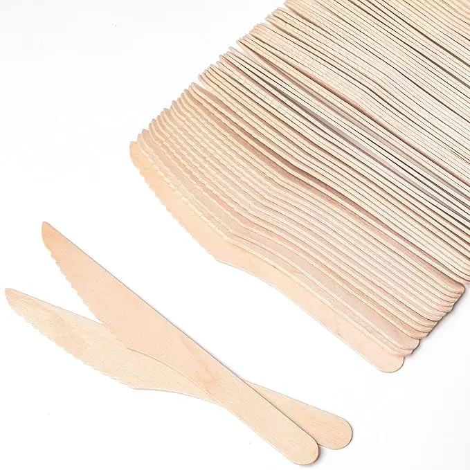 Environmentally Friendly Disposable Wooden Cutlery Set Biodegradable Birch Wooden Knife Fork and Spoon for Cross-Border Use