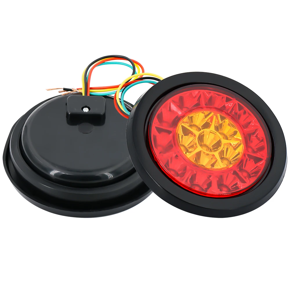  Яркий 12V/24V 5-дюймовый круглый белый янтарь красные ссетодиойдный задний свет прицепа сигнальная лампа