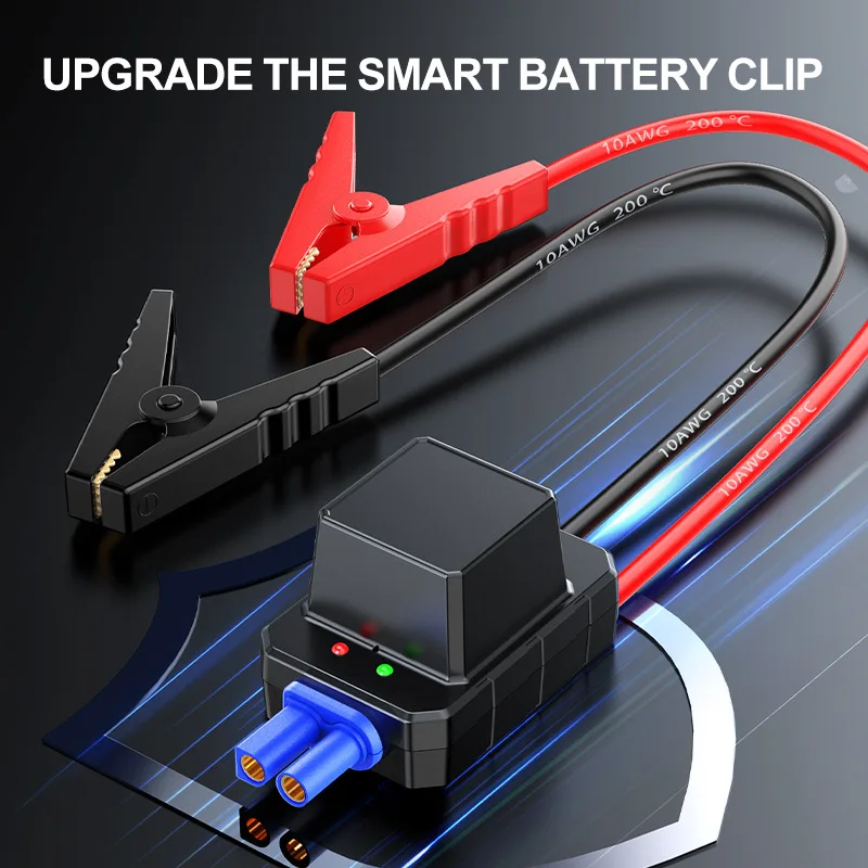 Portable 12V Car Jump Starter 10000mAh Emergency Power Supply LED Flashlight 8000mAh Battery Capacity 1000a Peak Car Motorcycle