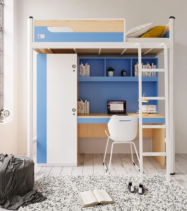 Factory Supply Wooden Dorm Bed With Locker Student Bunk Bed With Study Table Metal Bunk Bed With Desk