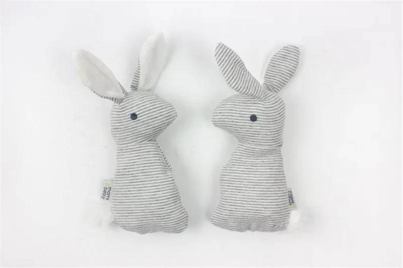 
Wholesale- Baby Cute Soft Animal Plush Hand Grap Toys Rattle Infant Baby Stripes Bunny Educational Gift Development Toys 